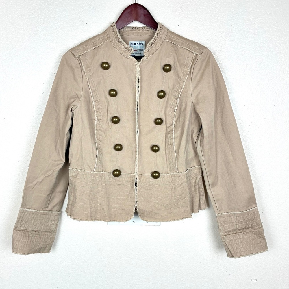 Vintage Y2K 90s Old Navy Jacket M Marching Band Military Napoleon Cropped Army